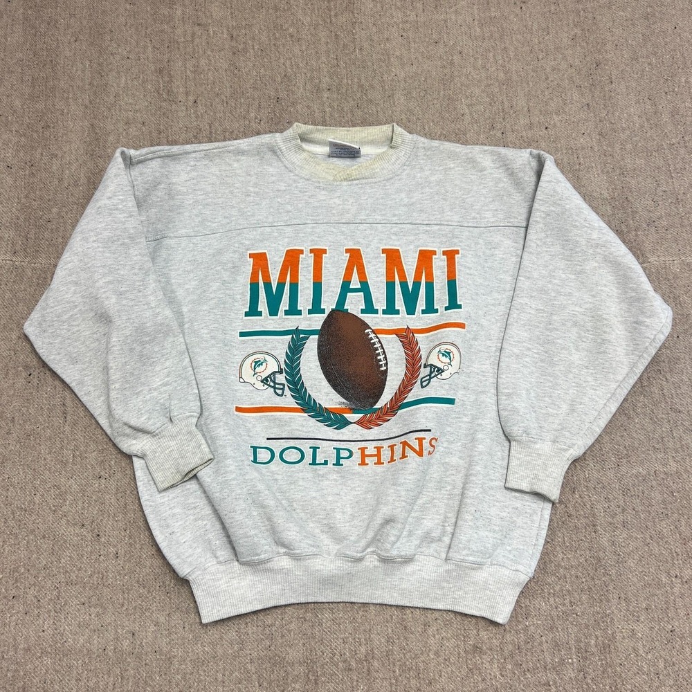 Vintage Miami Dolphins Sweatshirt Mens XL Gray 1990s NFL